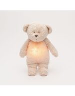 peluche sonore en coton biologique ourson rose