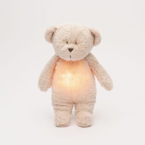 peluche sonore en coton biologique ourson rose