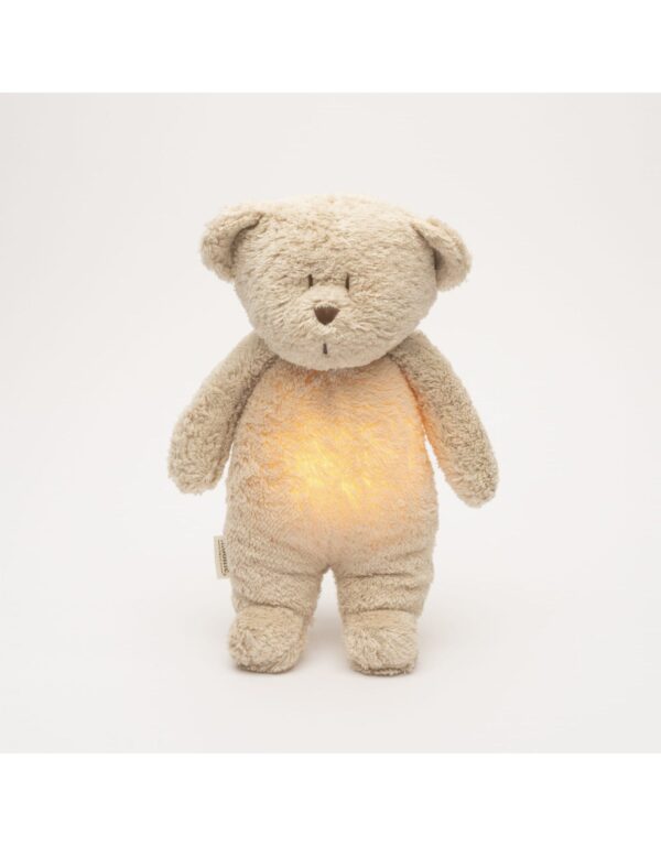 peluche sonore en coton biologique ourson sable